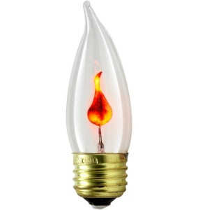 Лампа декоративная IL-N-CW35-3/RED-FLAME/E14/CL с типом свечения "эффект пламени" форма "свеча на ве