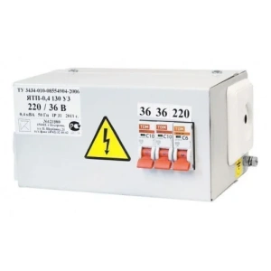 Ящик с понижающим трансформатором ЯТП - 0,25 380/36 (3 авт) IP65