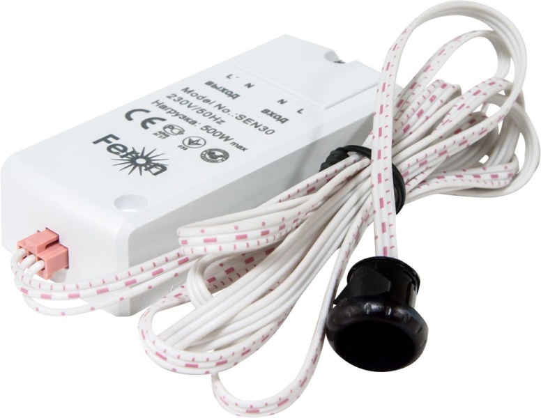 Датчик движения 230V 500W 5-8см 30° белый с 1.5м кабелем SEN30, артикул 22068