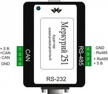 Bluetooth адаптер Меркурий 251 для преобразования интерфейса Bluetooth в CAN/RS485/RS232