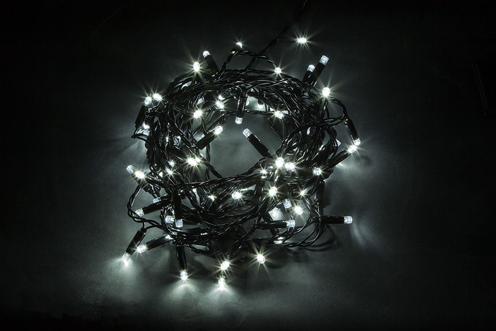 CL44 Гирлянда линейная, 200 LED 5000К, с эффектом стробов, 20 м +1.5м черный шнур, IP65