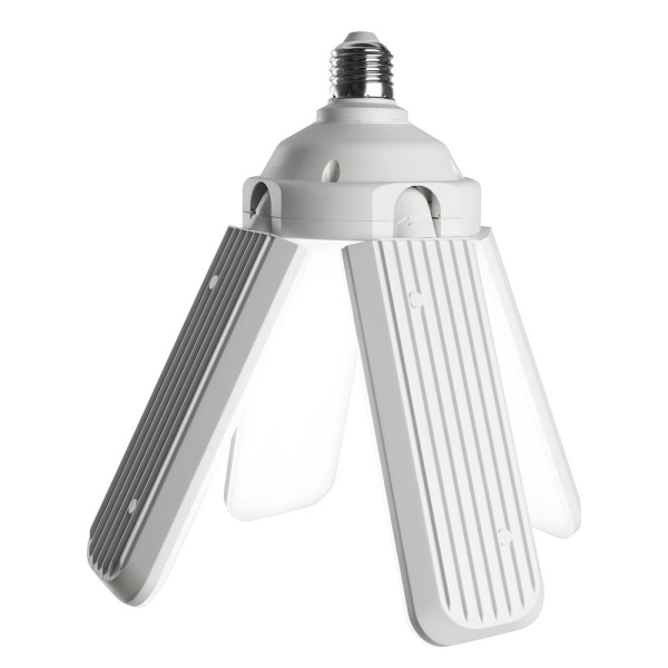 Лампа светодиодная FERON LB-654, светодиодный (трансформер), 70W 175-265V E27 4000К (дневной), рассеиватель матовый белый, 6650Lm, угол рассеивания 130°, 234*90мм