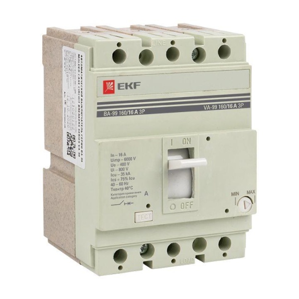 Выключатель автоматический 3п 160/16А 35кА ВА-99 PROxima EKF mccb99-160-16