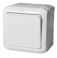 Legrand Quteo белый переключатель 1-клавишный на 2 направления 10А IP44