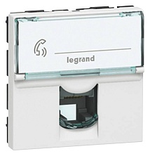 Модуль розетки компьютерной RJ-45, кат. 6, UTP, 2М, белый Legrand Моsaic