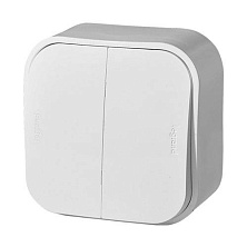Legrand Quteo белый выключатель 2-клавишный 10А