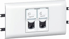 Розетка компьютерная СП 1мод. Mosaic RJ45 кат.5E UTP механизм бел. Leg 076551