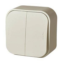 Legrand Quteo бежевый выключатель 2-клавишный 10А